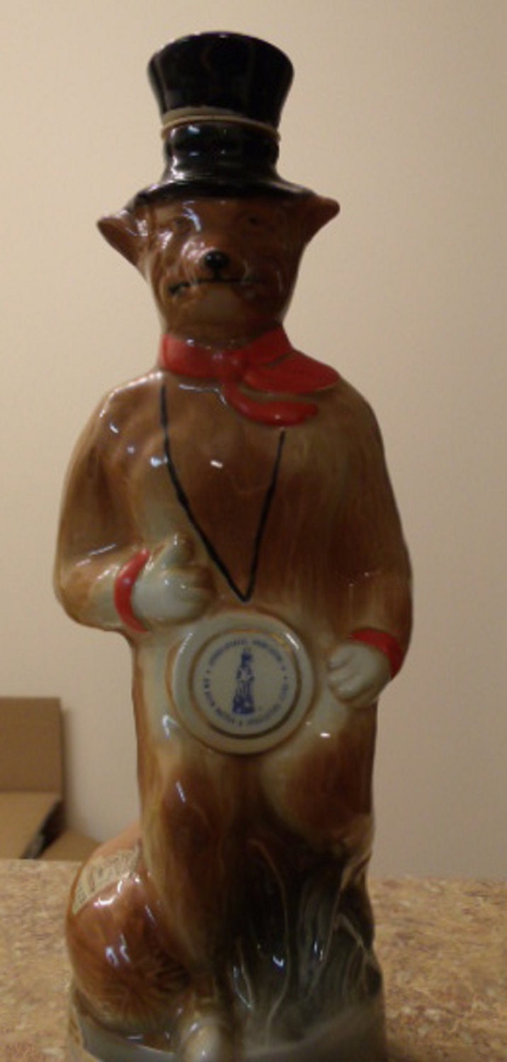 Collectible Decanter Jim Beam Fox Decanter 1974 Whiskey Etsy