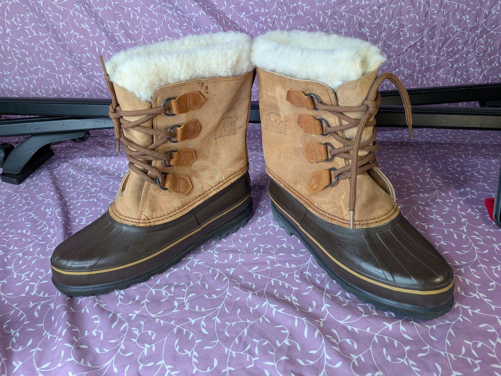 Vintage Sorel Alpine Men\'s Leather Winter Boots Wool Shearling Lining Size 9 Just picked up a pair of vintage Sorel boots, made in Canada  main image 2