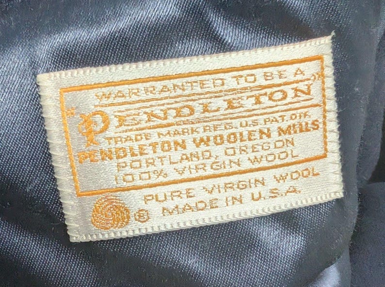 1980 Medium Pendleton Navy 100% Virgin Wool Blazer Jacket image 5