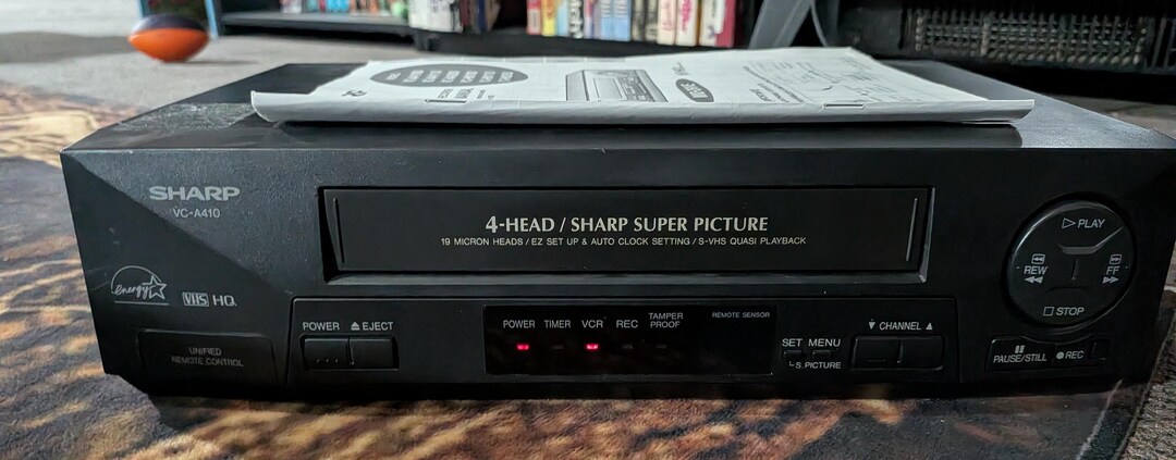Sharp Vc-a410u 4-head Vhs Vcr With Manual, No Remote, Works - Etsy