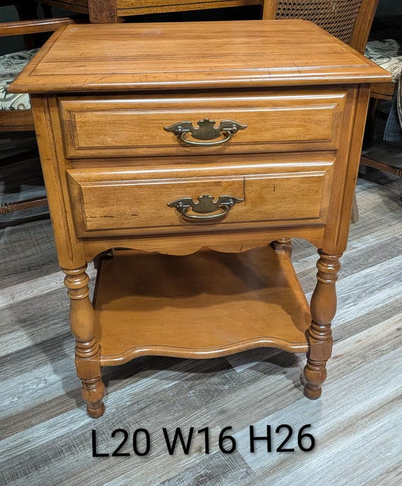 Vintage Sumter Cabinet Co Wood Nightstand Side Table With Two