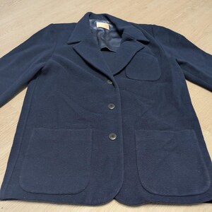 1980 Medium Pendleton Navy 100% Virgin Wool Blazer Jacket image 3