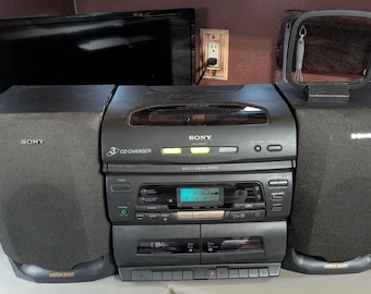 ソニー CFD-646 ブームボックス 3連CDラジオカセットレコーダー 着脱式スピーカー リモコン付き