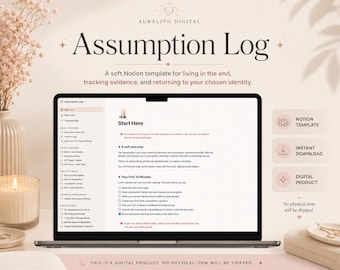 Assumption Log Notion Template, Law of Assumption Journal, Neville Goddard Self Concept Workbook, Manifestation Planner, Feminine
