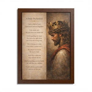 Jesus King Portrait Framed Poster | Daily Declaration Scripture
