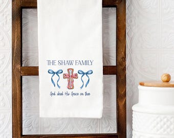 Spersonalizowana patriotyczna ściereczka kuchenna, czerwono-biało-niebieska ściereczka kuchenna, dekoracja na 4 lipca, amerykański ręcznik w stylu farmhouse, prezent dla gospodyni na lato