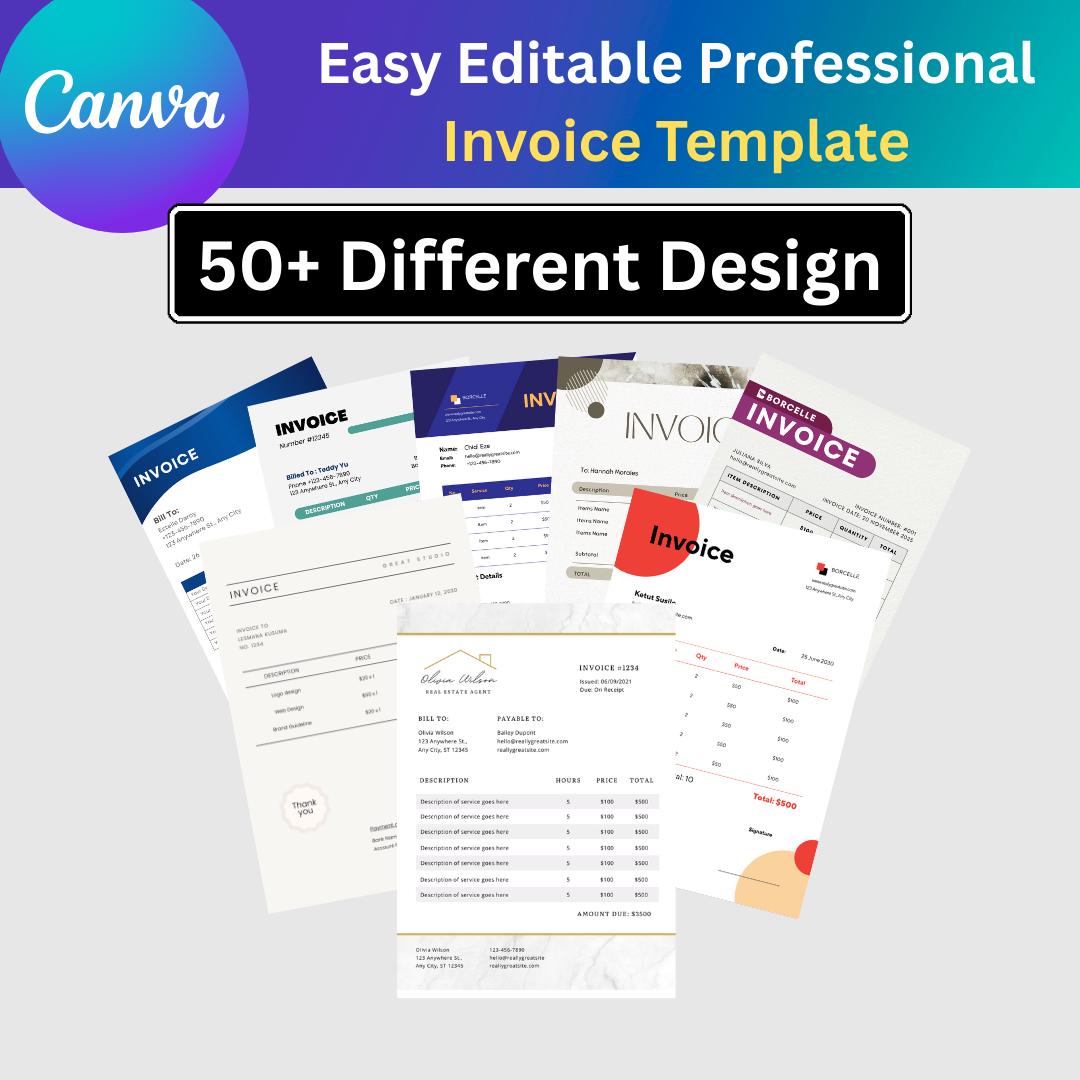 50+ Editable Invoice Templates | Editable Invoice Templates Pack ...
