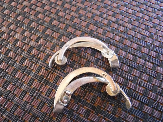 Sterling silver and garnet pierced earrings - image 3