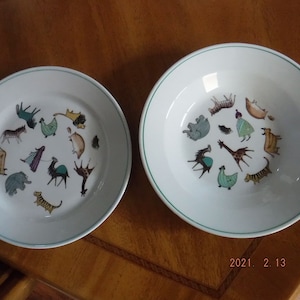 Zoo Arabia Finland Zoo Child's Plate Bowl Set RARE