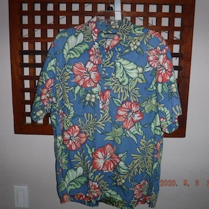 Reyn Spooner Vintage Mens XL Shirt Phil Edwards Hawaiian Shirt Single Stitch matching pocket