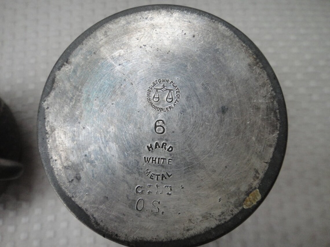 Middletown Quadruple Plate Hard White Metal Cup & Oil Lamp Etsy