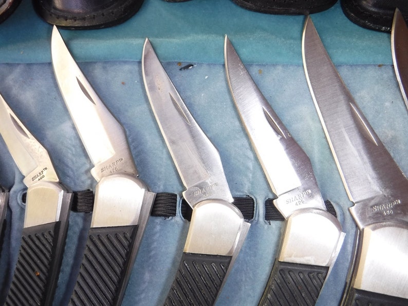 Sharp TM Brand Knives From 1980's Lot of 10 Knives and 8 Etsy