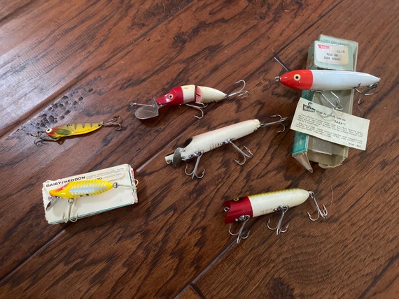 Lures Heddon Vintage Lot of 6 Lures Zara Spook 1 Lucky 13 Wood
