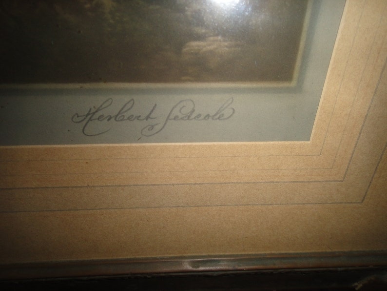 Herbert Sedcole art singed on bottom right and embossed on bottom left Littles 426 Broadway on back