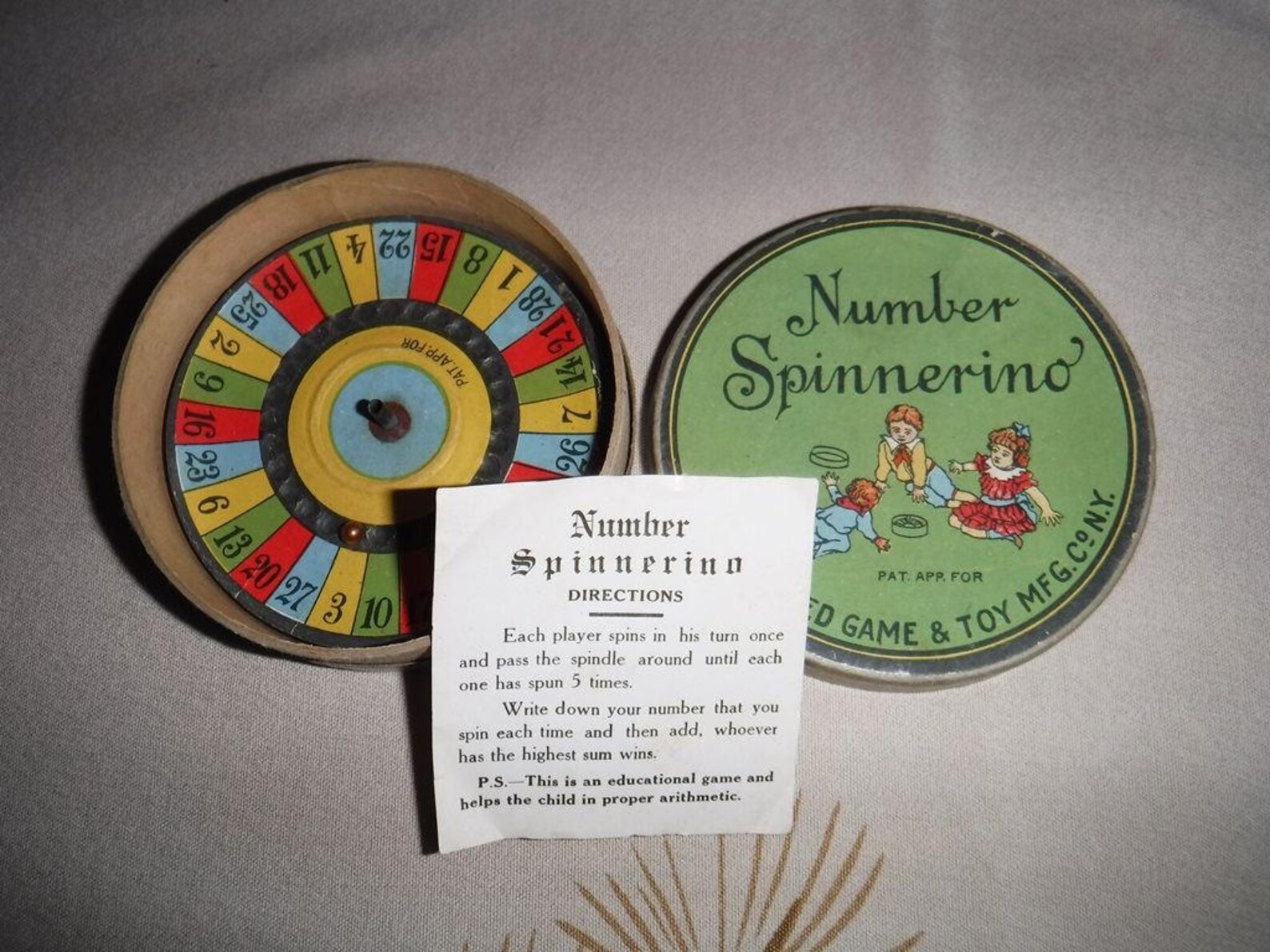 Vintage Hand Help Paper Number Game Spinnerino the United Game Etsy