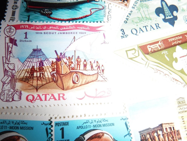 Qatar stamp lot of 24 from 1960's Etsy