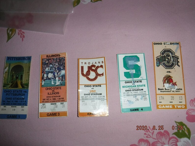 Vintage Ohio State Football Ticket Stubs 1955 85 86 90 93 and Etsy