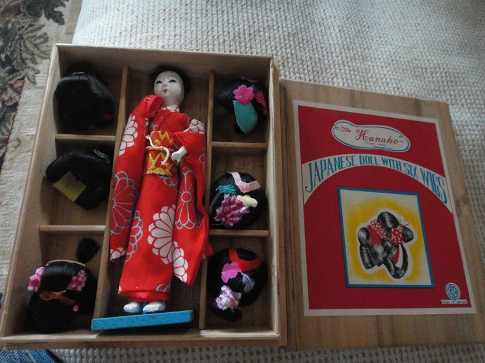 Hanako Japanese Doll With 6 Wigs 1960's Japan Etsy
