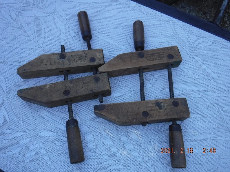 Clamps Vintage Adjustable Wood Clamps Are 8 Wide and Screws