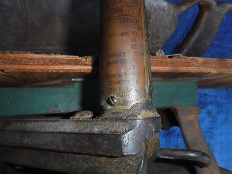 Langdon Acme Mitre Saw Box Size 2 model 73 and 24" Henry Disston & Sons Warranted Cast Steel Back hand saw image 2