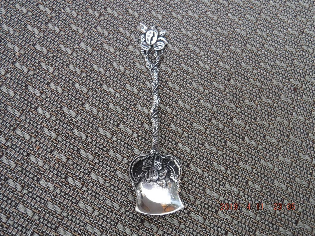 Sugar Spoon Coffee Beans and Leaves About 21 Grams 900 Silver Etsy