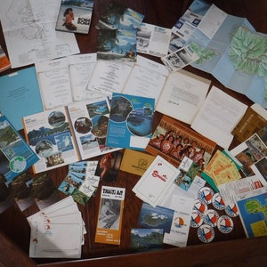 Bora Bora and Tahati 1977 travel brochures menues books boarding passes maps and more..............