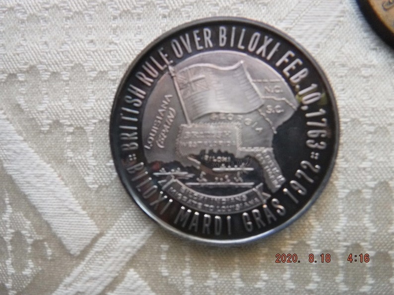 10 1763 Biloxi Mardi Gras 1972 Coins X 3 British Rule Over Biloxi Feb