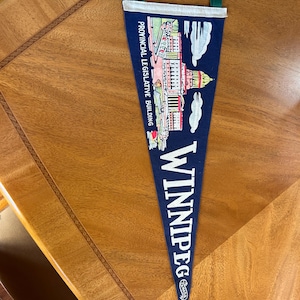 Winnipeg Canada Provincial Legislative Building Pennant 1960&#39;s 21 inches