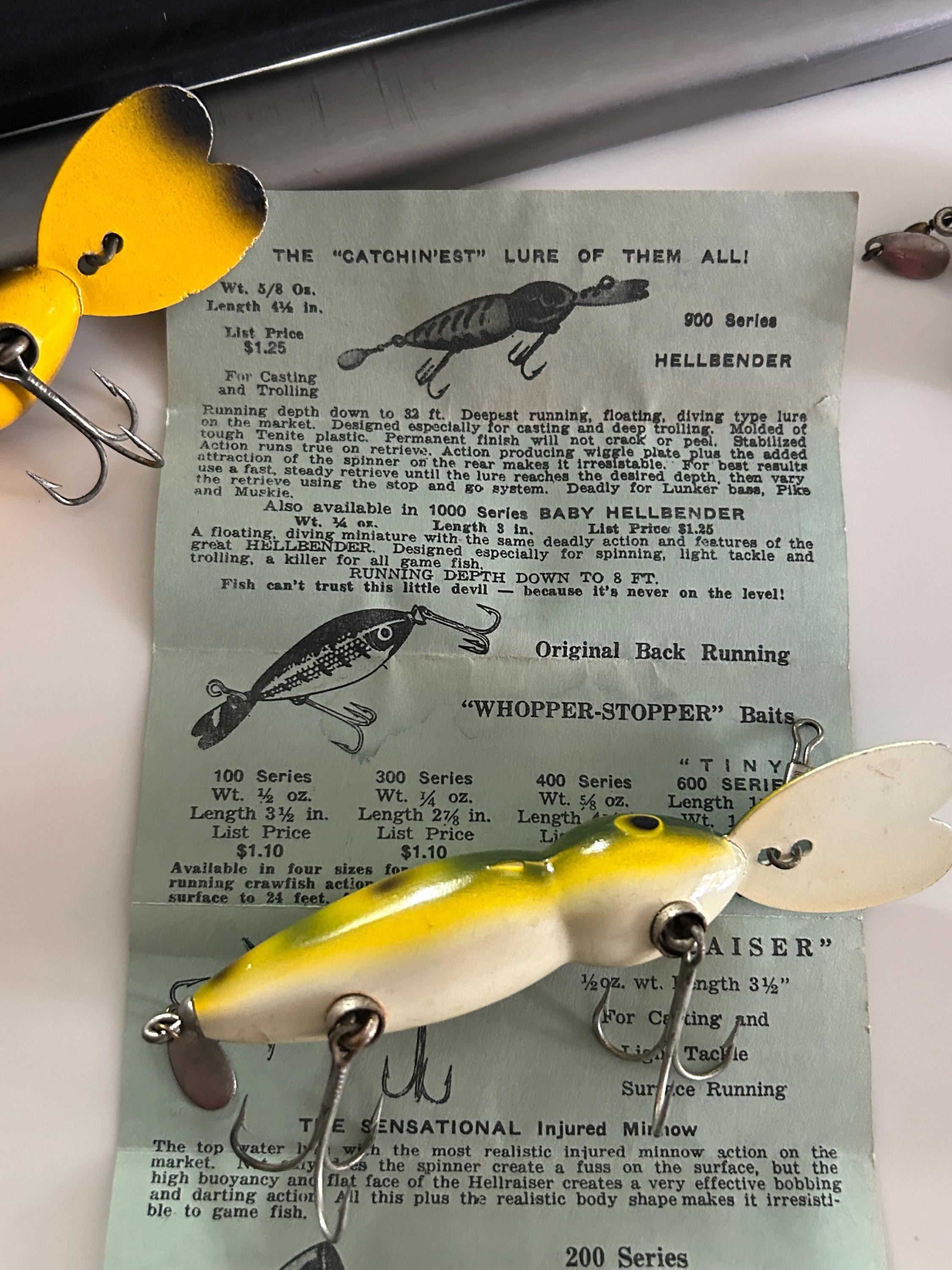 Hellbender Whopper Stopper 900 Series X 3 1970's Fishing Lures