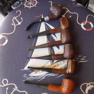 Tobacco pipes/briars lot of 6 Kensington London, Longchamp France, Kaywoodie Drinkless and more...