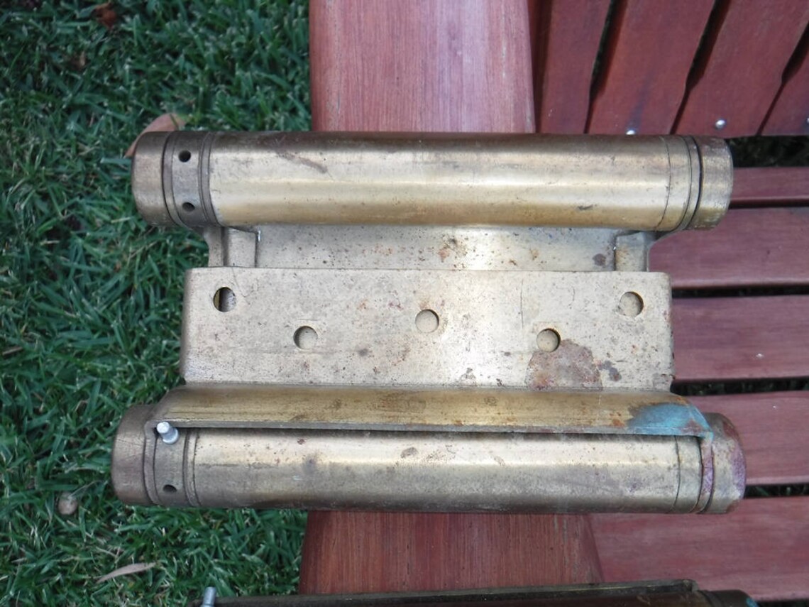 Two Way Swinging Door Hinges Pair Brass Approx 6 3/4 Etsy