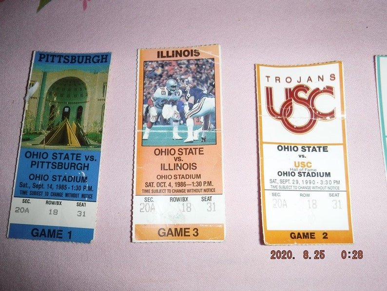 Vintage Ohio State Football Ticket Stubs 1955 85 86 90 93 and Etsy