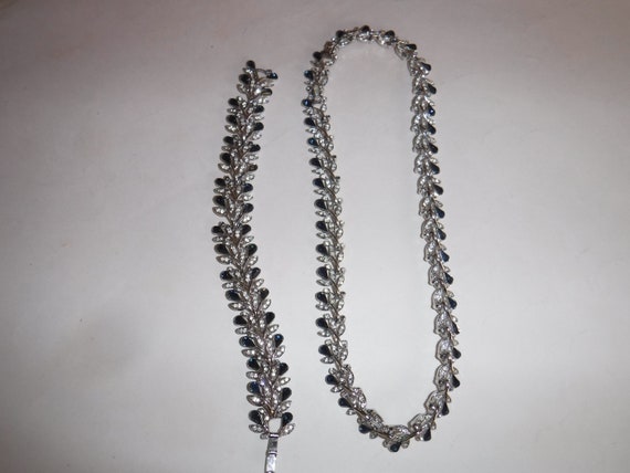 Trifari Art Deco era Necklace and Bracelet Tight … - image 3