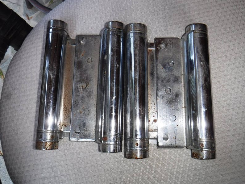 Two Way Swinging Door Hinges Silvertone X 4