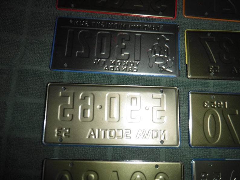 1953 Mini Bicycle Metal License Plates From Canada Lot of 8 Etsy