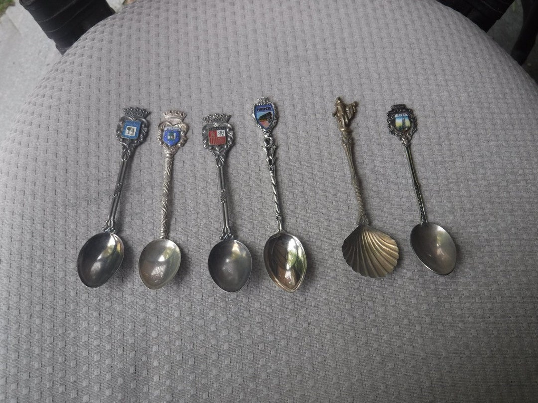 Italy and Spain Vintage Souvenir Spoons Lot of 6 Etsy