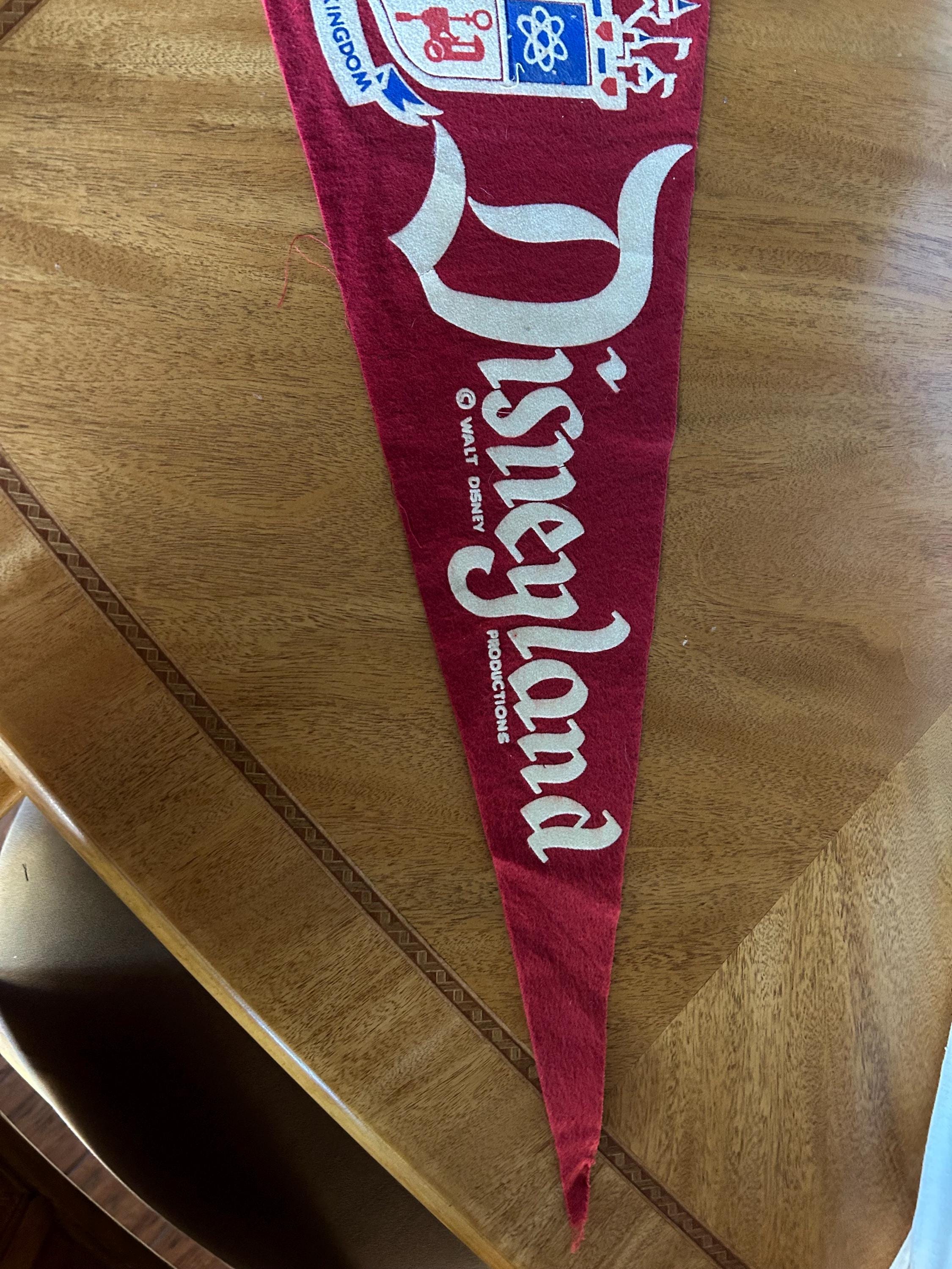 Disneyland Pennant With Magic Kingdom Crest Red 1960's 24