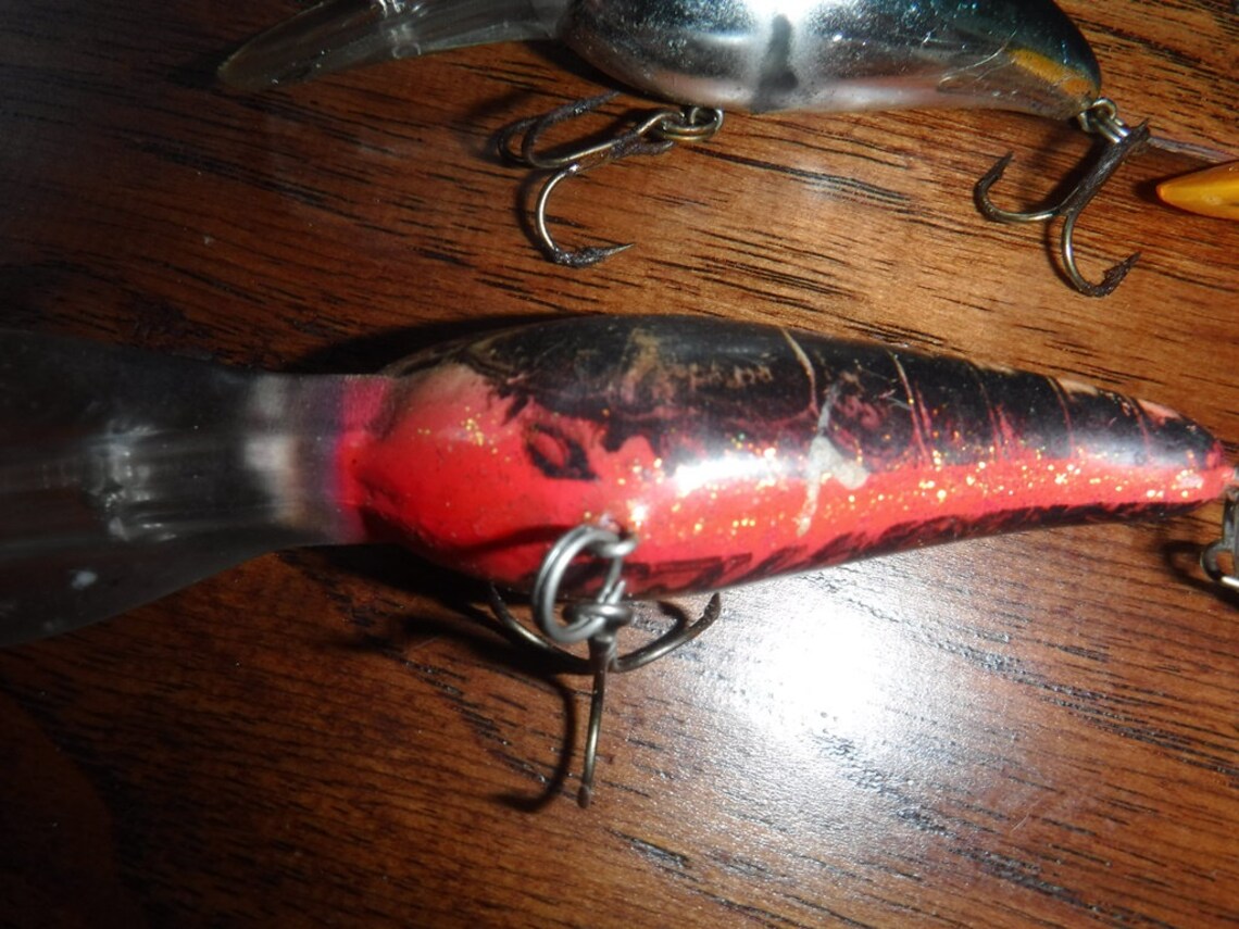 Vintage crankbait fishing lures including Larry Nixon Bomber Etsy