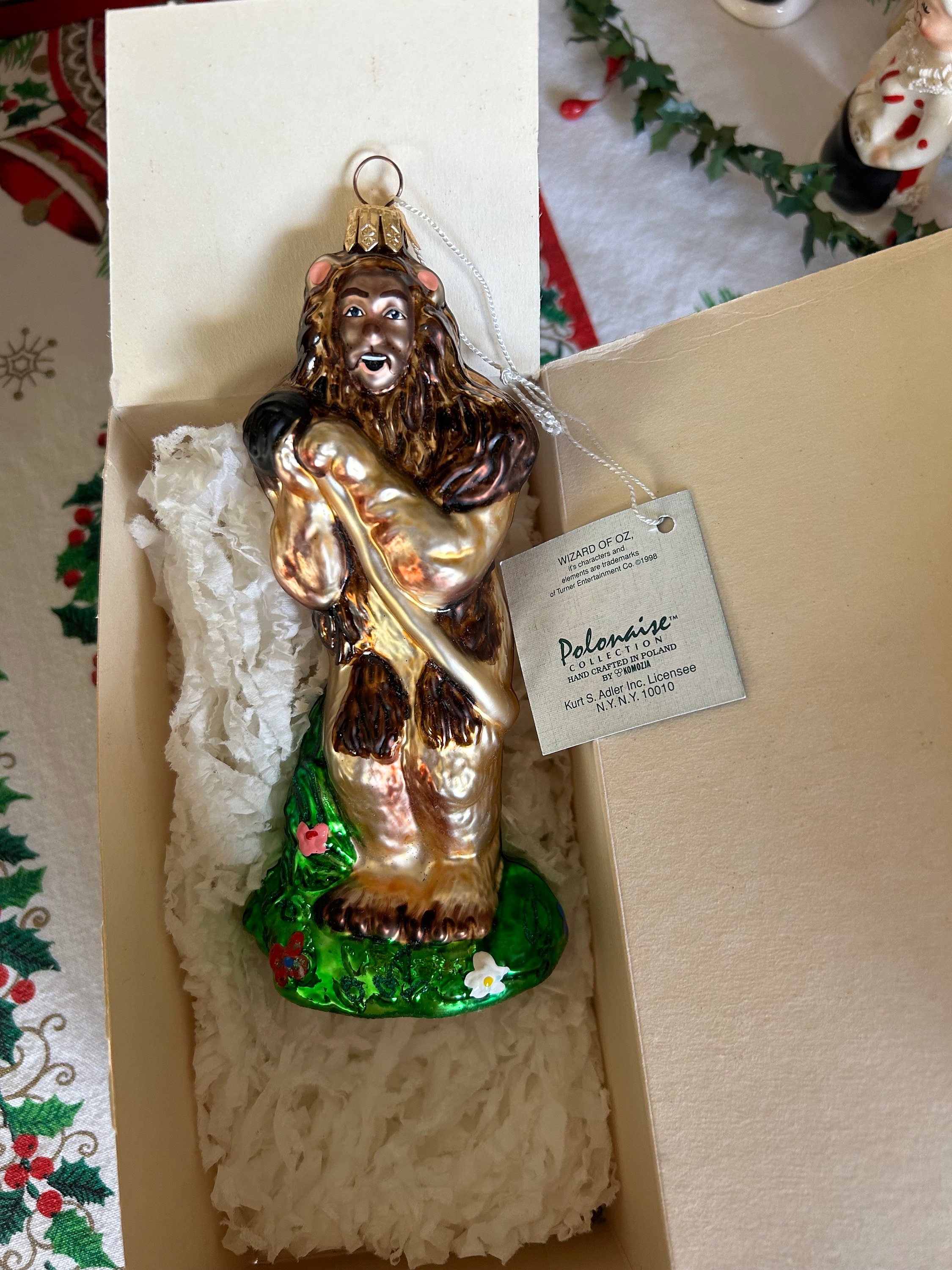 Kurt Adler Polonaise Hand Painted by Komozja Wizard of OZ Cowardly  display picture 1