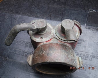 Powhatan 2 1/2" Vintage brass fire hydrant splitter valve