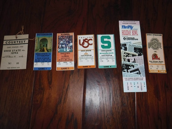Vintage Ohio State Football Ticket Stubs 1955 85 86 90 93 And Etsy