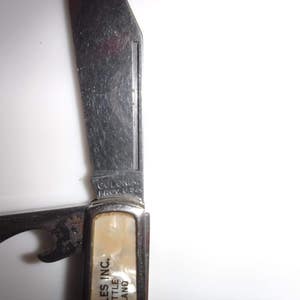 Pocket Folding Knife Colonial Prov. U.S.A. 2 Blade 2 & screw driver bottle opener with advertising image 3