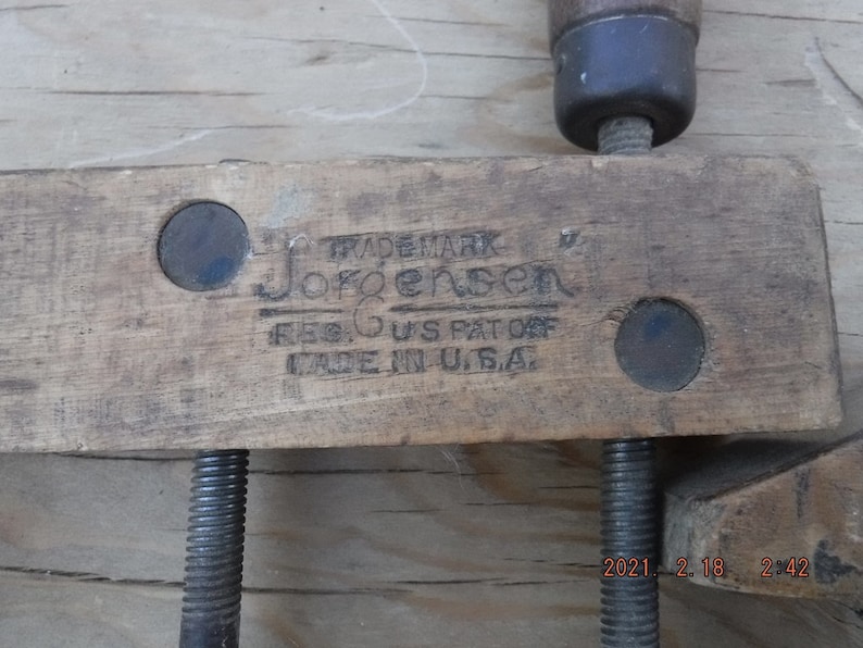 Clamps Vintage Adjustable Wood Clamps Are 8 Wide and Screws Are 10 Long Adjustable