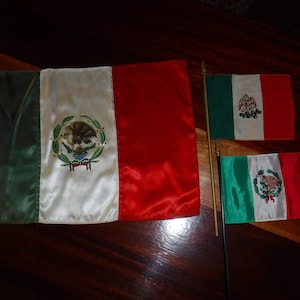 Mexico flags vintage x 3