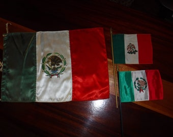 Mexico flags vintage x 3