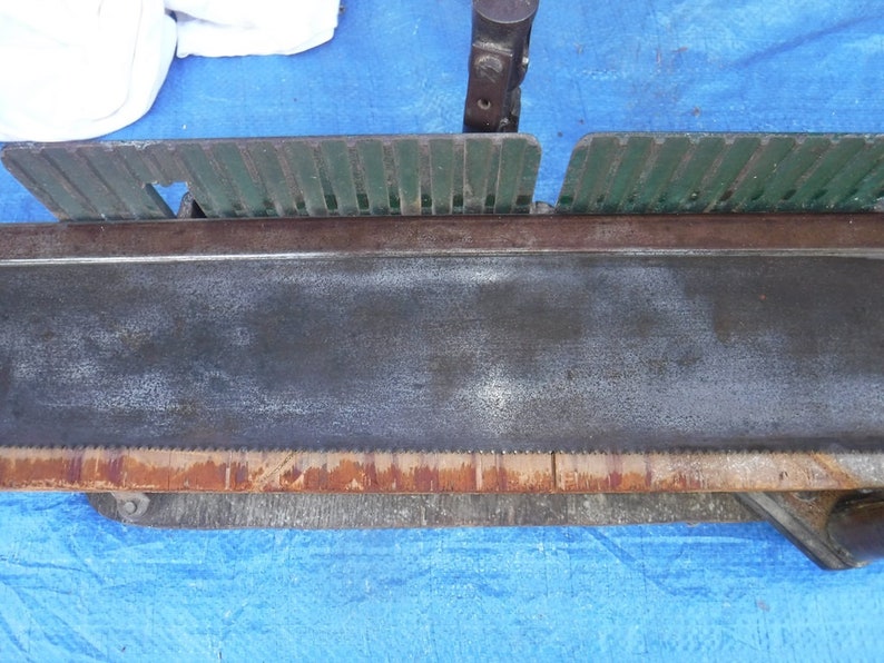 Langdon Acme Mitre Saw Box Size 2 model 73 and 24" Henry Disston & Sons Warranted Cast Steel Back hand saw image 5
