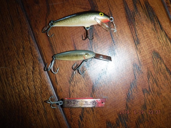 Vintage L & S Mirrolure 1M Sinker, Rapala Floating Lure Ireland and South  Bend Super Duper 503 Lure 