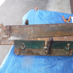 Langdon Acme Mitre Saw Box Size 2 model 73 and 24" Henry Disston & Sons Warranted Cast Steel Back hand saw image 4