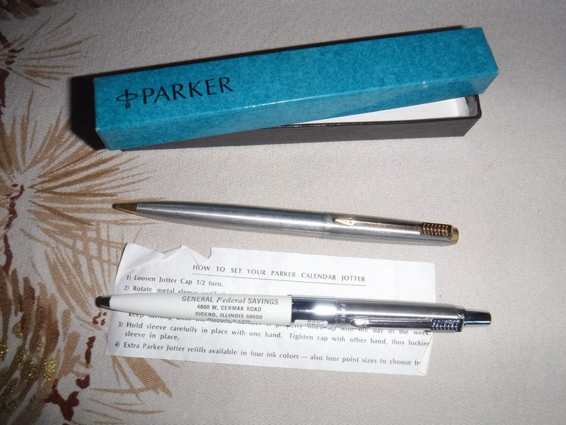 Vintage Parker Advertisement Perpetual Calendar Pen & Gold and Etsy