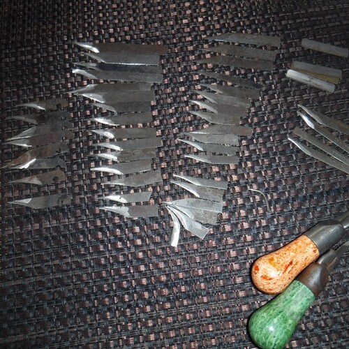 Furrier/Leather working tools with lots of various blades Janbor Co. Milwaukee, shops WI